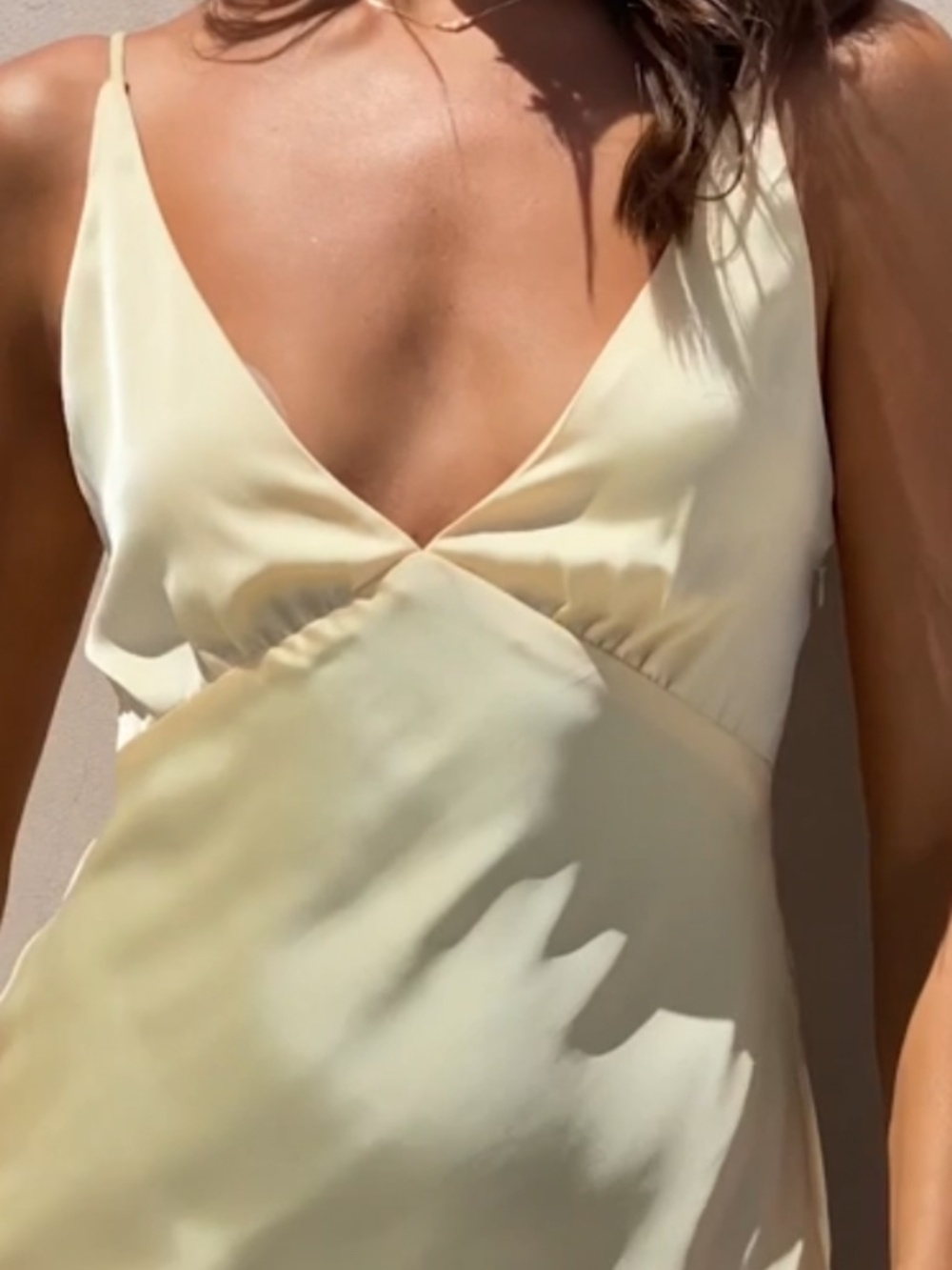 Billy J Ziah Pastel Yellow Satin Maxi Dress - Picture 5 of 16